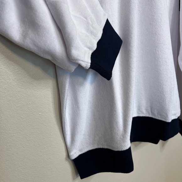 Bogey Boys Sweater Zip Terry Cloth Crewneck Men's Large White Golf Zip Retro - Picture 3 of 7